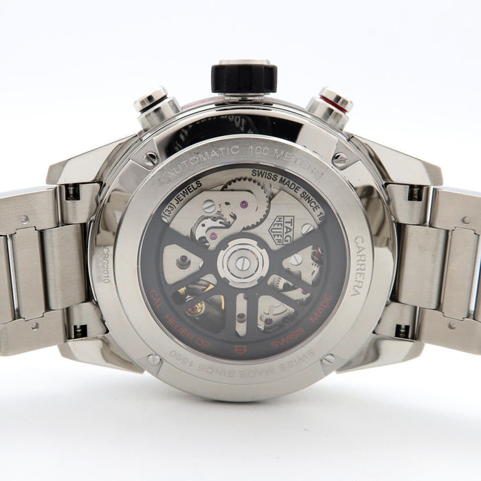 TAG Heuer Carrera Calibre Heuer 02 Black Sekelton Dial Chronograph CBG2010