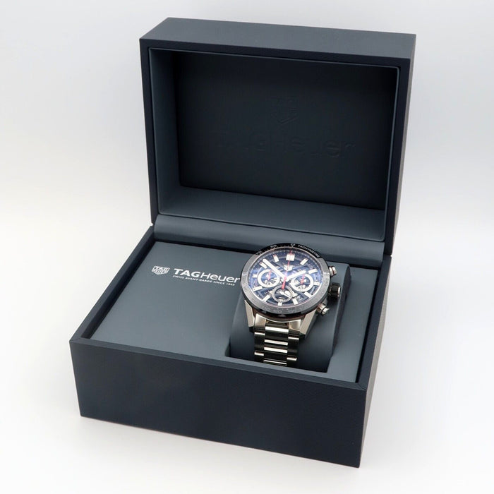 TAG Heuer Carrera Calibre Heuer 02 Black Sekelton Dial Chronograph CBG2010