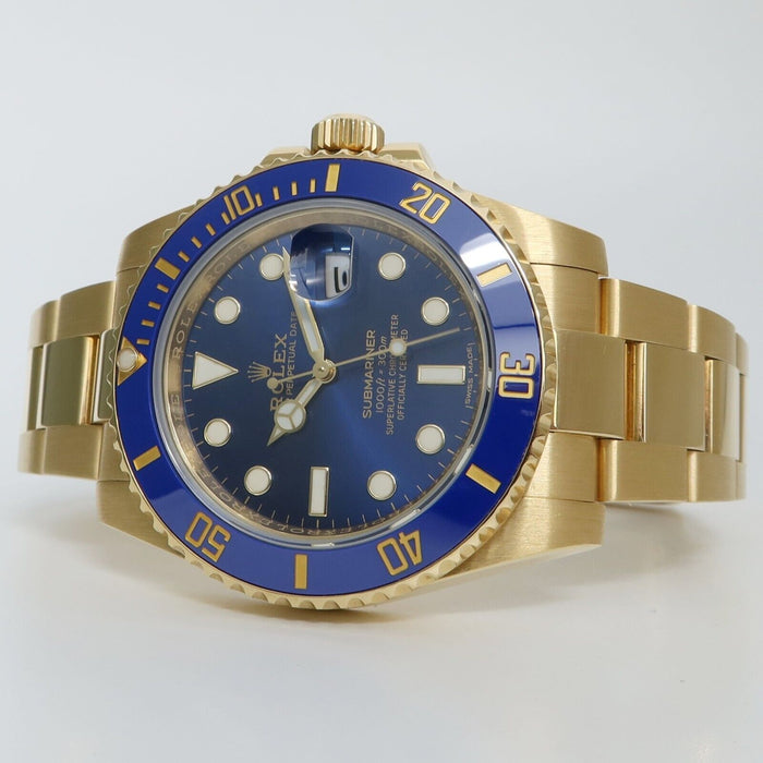 Rolex Submariner Date Blue Dial 18k Yellow Gold Automatic 40MM Bx/Prs 116618LB