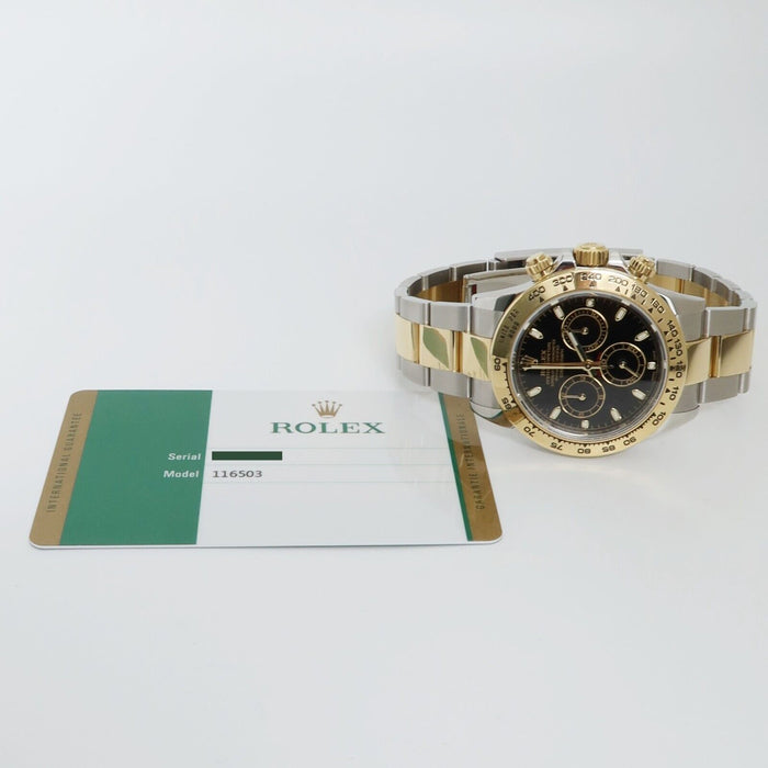 Rolex Daytona Black Dial 18kt Yellow Gold & Stainless Steel 40MM Bx/Prs 116503