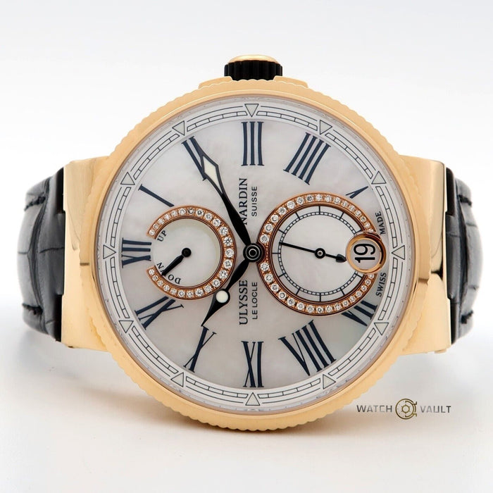 Ulysse Nardin Marine Lady Chronometer Mother of Pearl Diamond Dial 1182-160/490