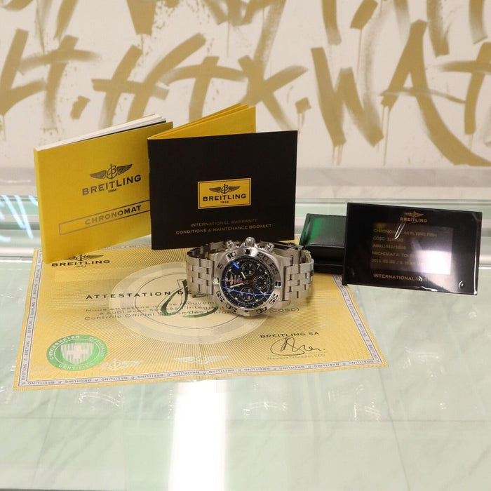 Breitling Chronomat 44 Flying Fish Black Dial Atuomatic Chronograph AB0116