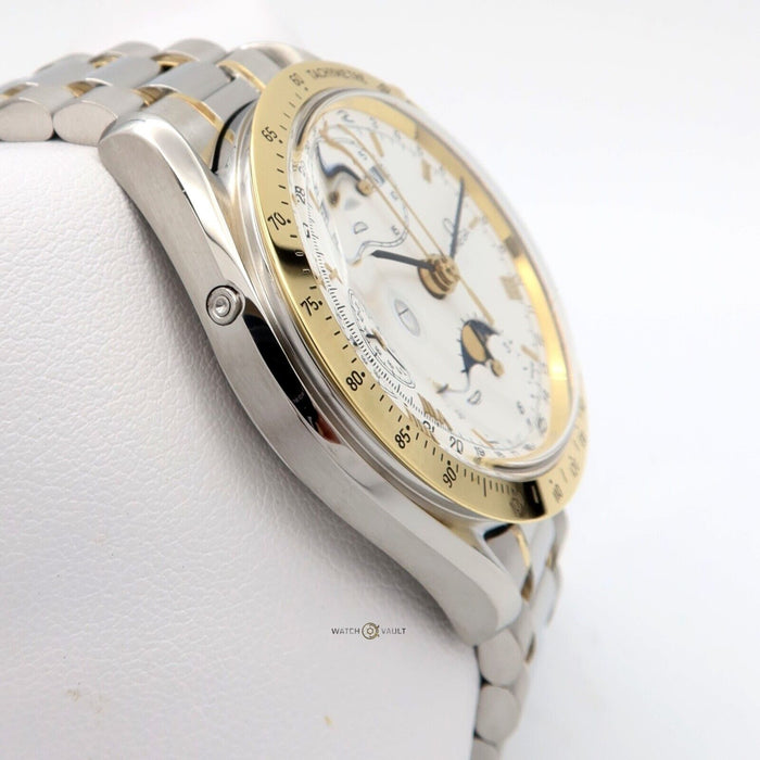 Omega Speedmaster Moonphase White Dial 18k Yellow Gold & Steel 39MM 175.0034