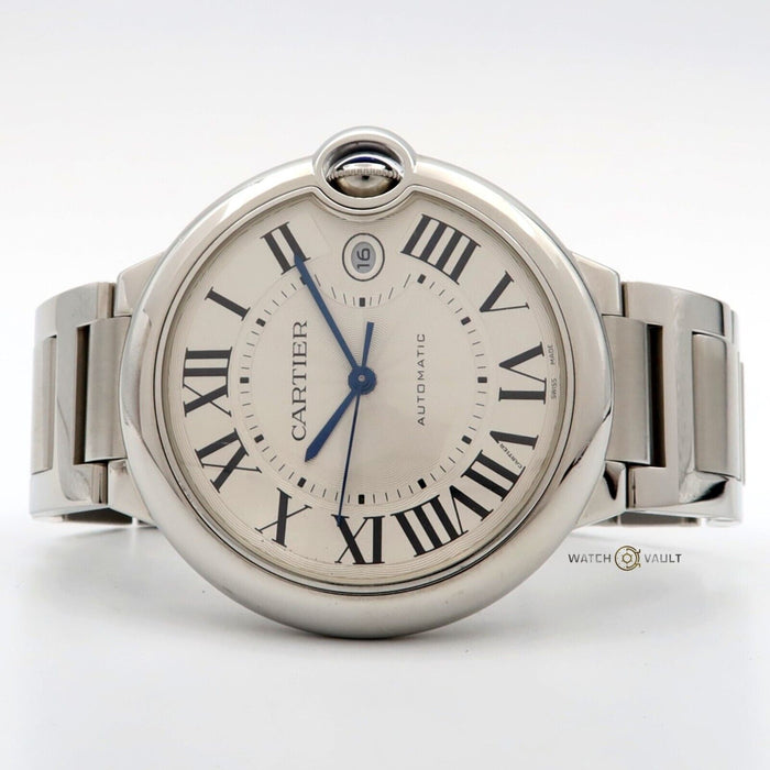 Cartier Ballon Bleu Silver Dial Date 42MM Automatic Stainless Steel W69012Z4