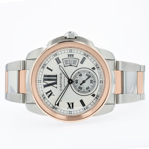 Cartier Calibre De Cartier Silver Dial Rose Gold & Stainless Steel W7100036