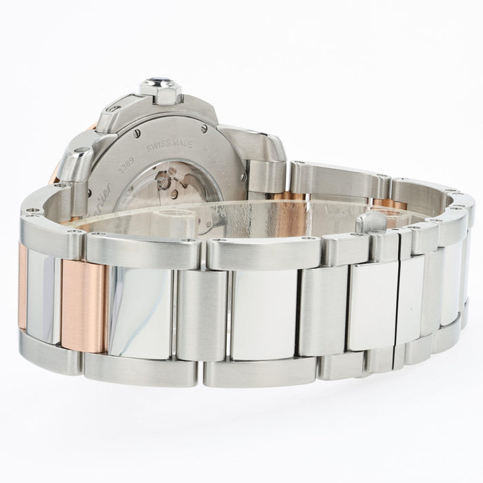 Cartier Calibre De Cartier Silver Dial Rose Gold & Stainless Steel W7100036