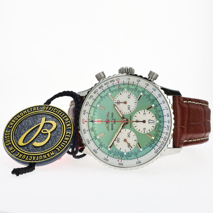 Breitling Navitimer B01 Chronograph 41mm Mint Green Dial Stainless Steel AB0139