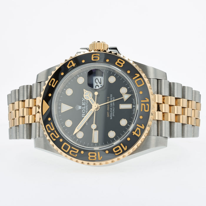 Rolex GMT-Master II Black Dial Zombie Jubliee 18k Yellow Gold & Steel 126713GRNR