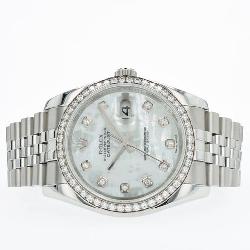 Rolex Datejust 116244 36mm Diamond Bezel Mother of Pearl Dial
