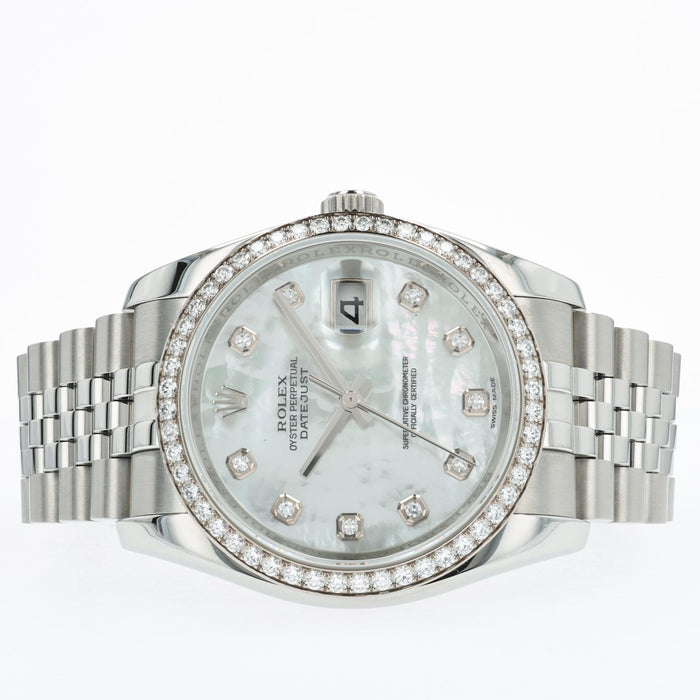 Rolex Datejust 116244 36mm Diamond Bezel Mother of Pearl Dial