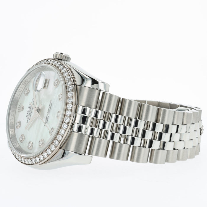 Rolex Datejust 116244 36mm Diamond Bezel Mother of Pearl Dial