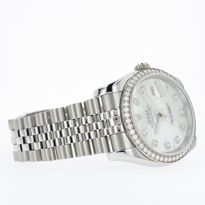 Rolex Datejust 116244 36mm Diamond Bezel Mother of Pearl Dial