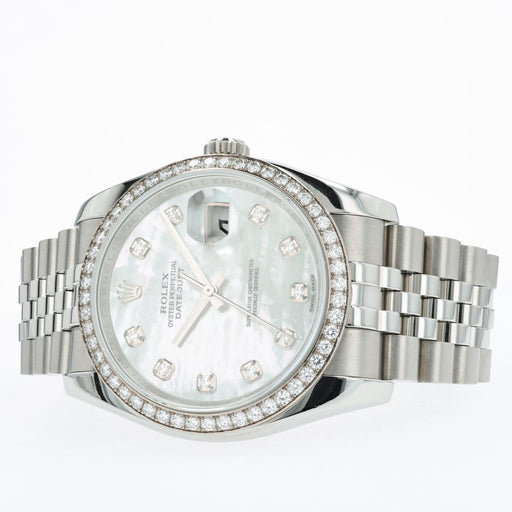 Rolex Datejust 116244 36mm Diamond Bezel Mother of Pearl Dial