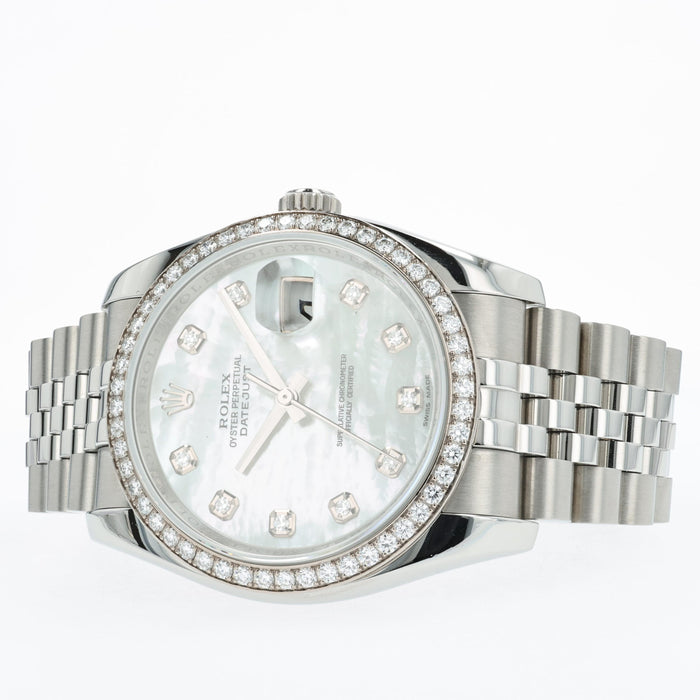 Rolex Datejust 116244 36mm Diamond Bezel Mother of Pearl Dial