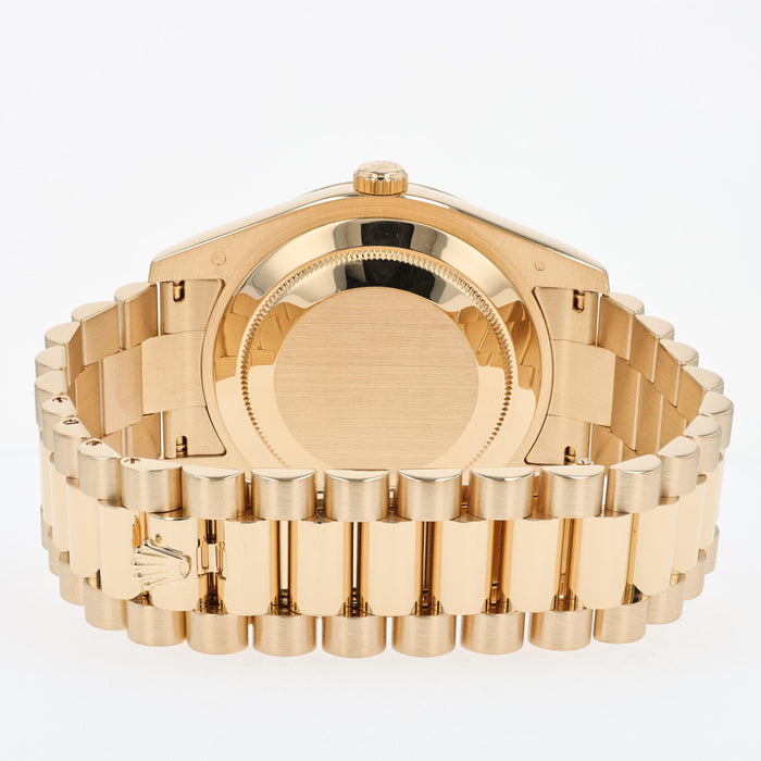 Rolex Day-Date II Factory White Roman Numeral Dial 18k Yellow Gold 218238