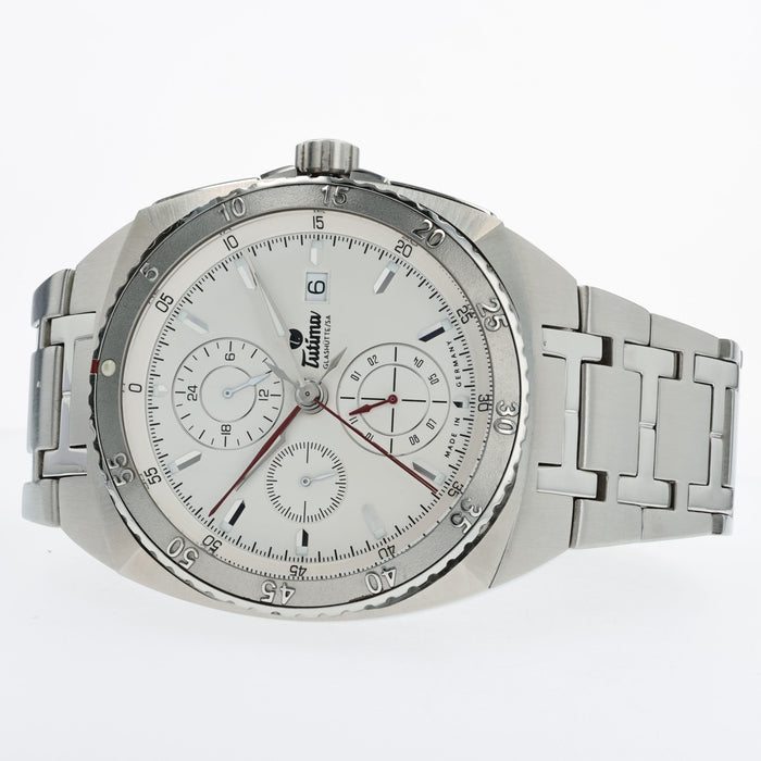Tutima Saxon One Chronograph Automatic White Dial Stainless Steel 43MM 6420