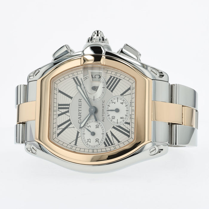 Cartier Roadster Chronograph 18kt Yellow Gold & Steel W62027Z1 2618