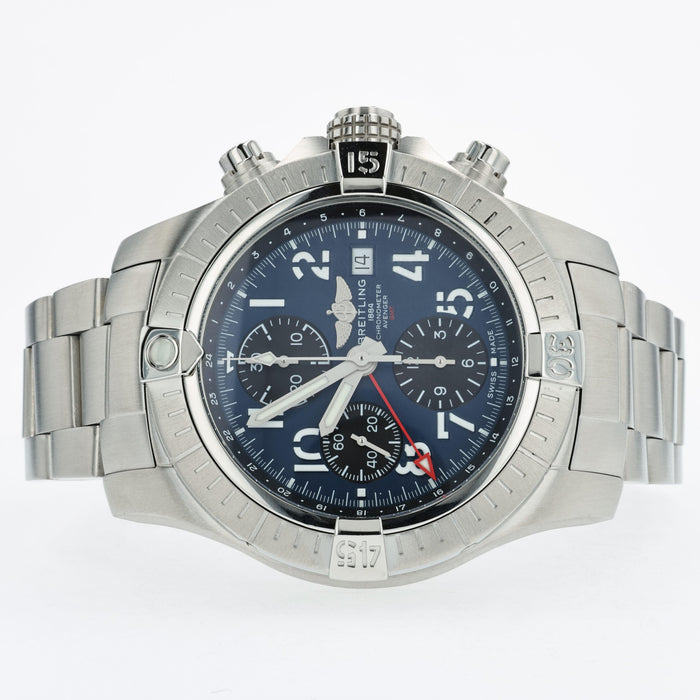 Breitling Avenger Chronograph GMT Blue Dial Stainless Steel 45mm A24315