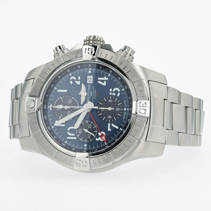 Breitling Avenger Chronograph GMT Blue Dial Stainless Steel 45mm A24315