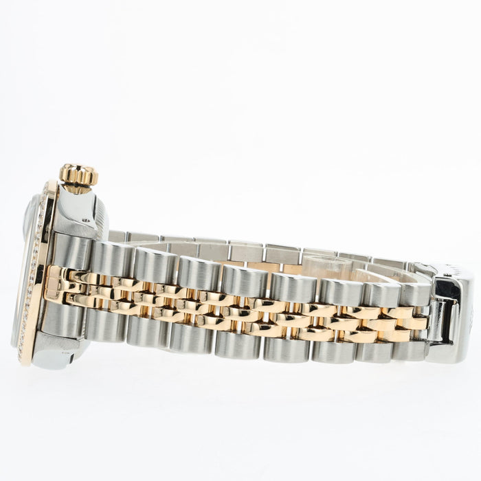 Rolex Lady-Datejust 26MM 18k Yellow Gold & Steel Blue Diamond Dial 69173