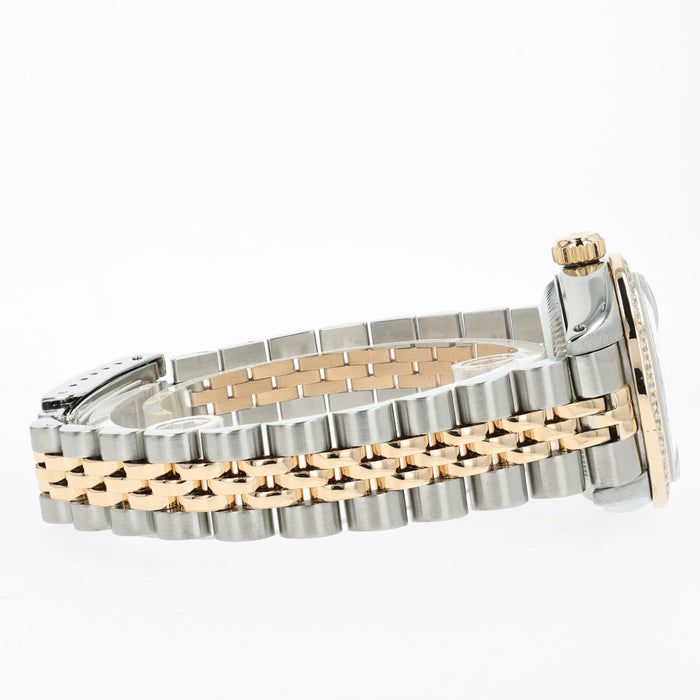 Rolex Lady-Datejust 26MM 18k Yellow Gold & Steel Blue Diamond Dial 69173