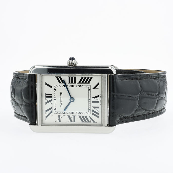 Cartier Tank Solo Large Quartz Silver Dial Stainless Steel W5200003 3169