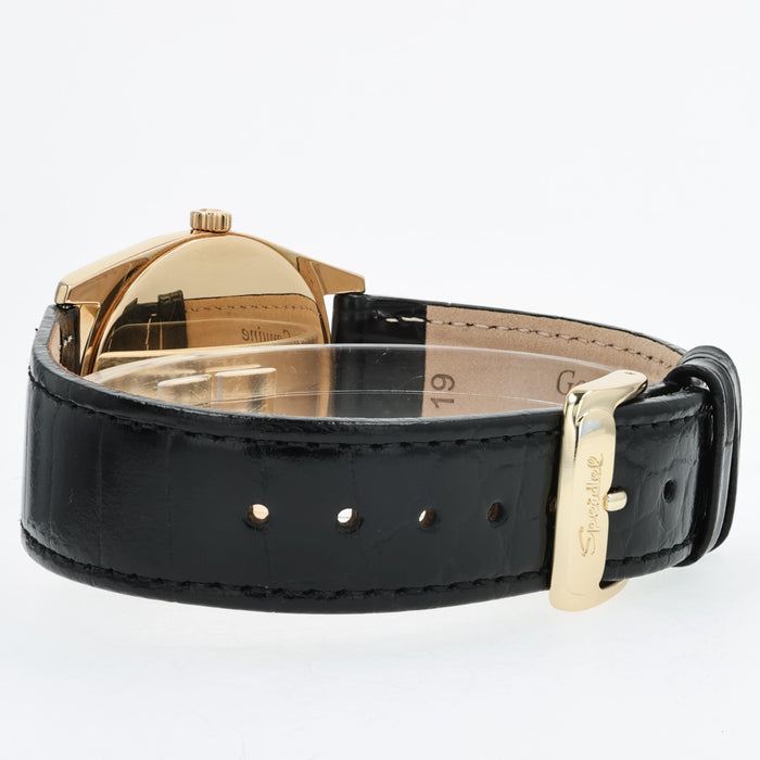 Rolex Cellini Danaos Manual Winding Black Dial 18K Yellow Gold 4233