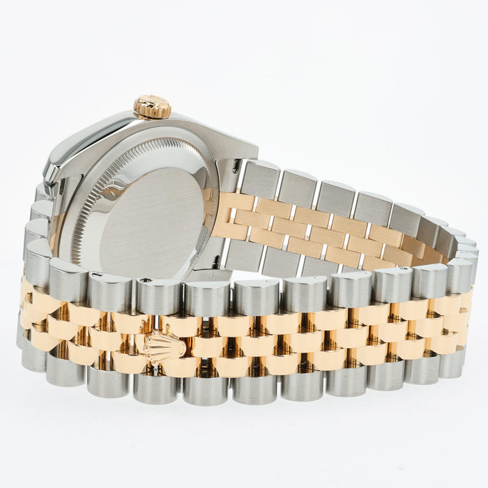 Rolex Datejust 36 Silver Floral Dial 18K Yellow Gold & Steel Jubilee 116233