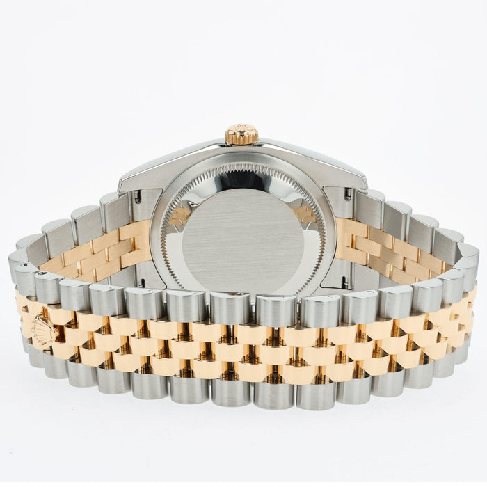 Rolex Datejust 36 Silver Floral Dial 18K Yellow Gold & Steel Jubilee 116233