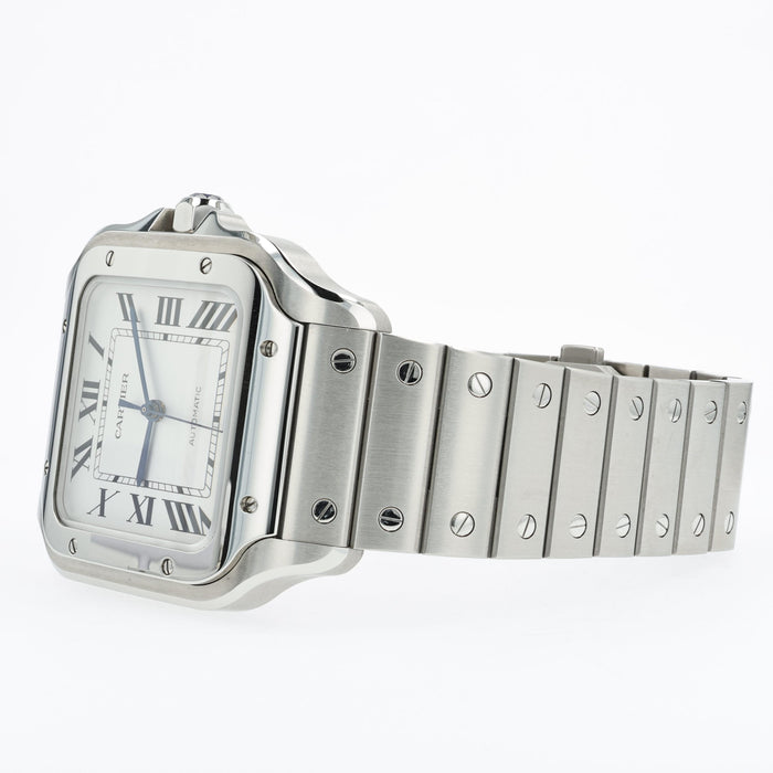 Cartier Santos De Cartier Large Silver Dial Stainless Steel WSSA0018 4072