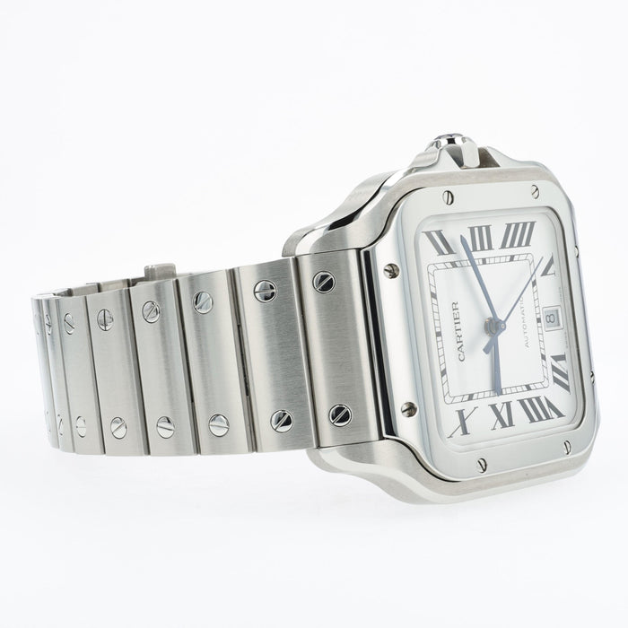 Cartier Santos De Cartier Large Silver Dial Stainless Steel WSSA0018 4072