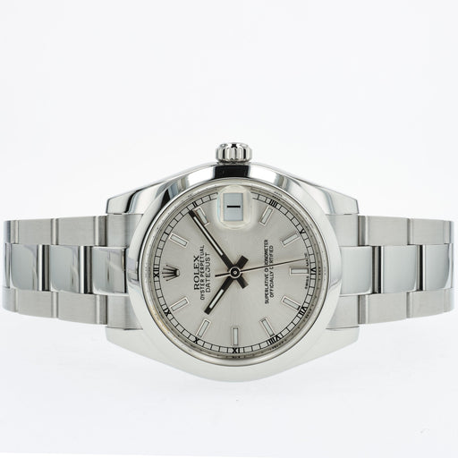 Rolex Datejust 31 Silver Stick Dial Oyster Bracelet Stainless Steel 178240