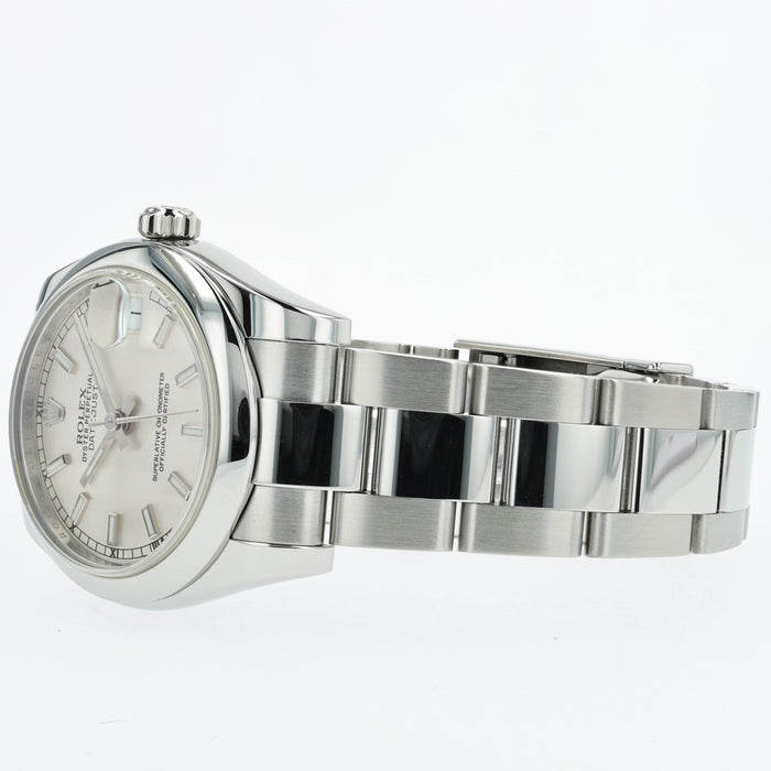 Rolex Datejust 31 Silver Stick Dial Oyster Bracelet Stainless Steel 178240