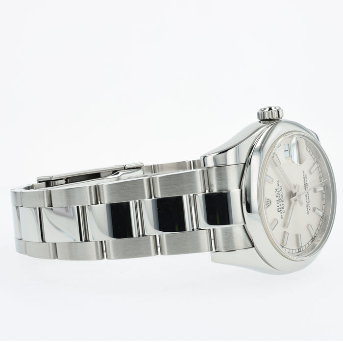 Rolex Datejust 31 Silver Stick Dial Oyster Bracelet Stainless Steel 178240