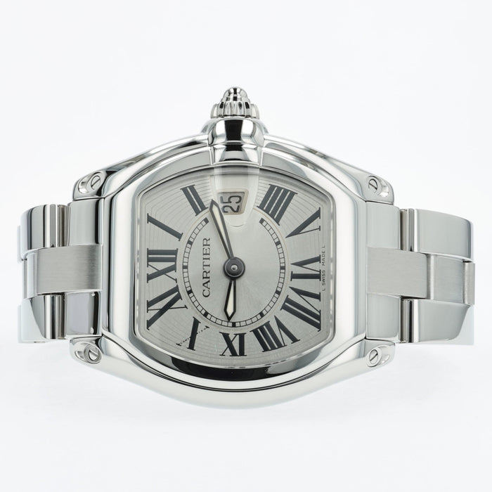 Cartier Roadster Ladies Small Silver Dial Quartz Stainless Steel W62016V3 2675
