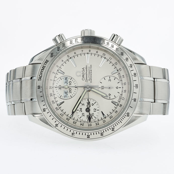 Omega Speedmaster Day Date GMT Silver Dial Stainless Steel Automatic 3221.30