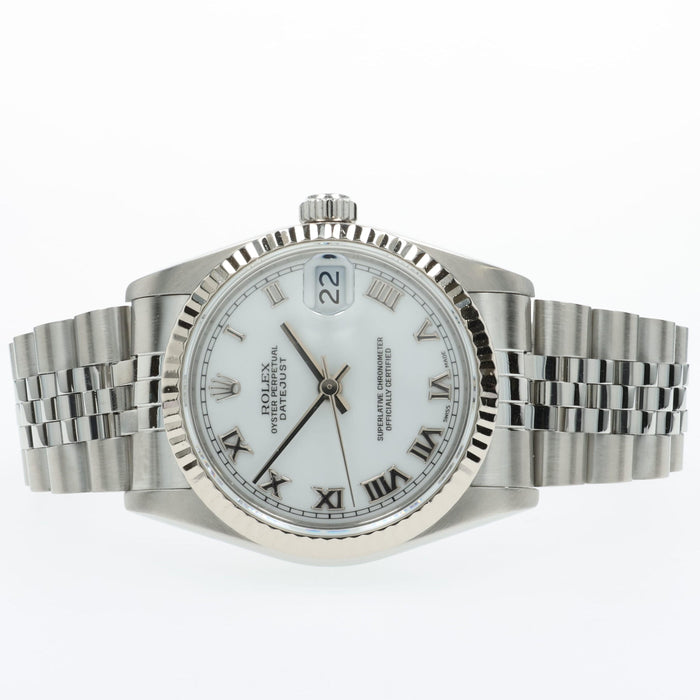 Rolex Datejust 31mm White Roman Numeral Dial Stainless Steel Jubilee 68274