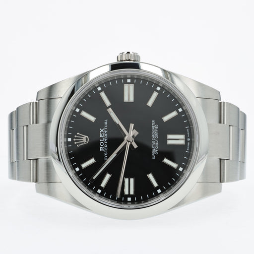 Rolex Oyster Perpetual 41 Black Stick Dial Automatic Stainless Steel 124300