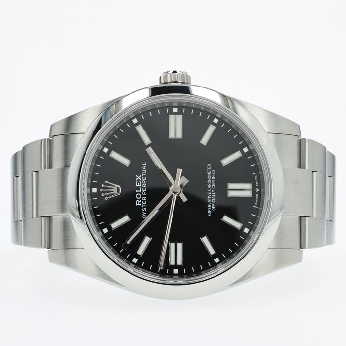 Rolex Oyster Perpetual 41 Black Stick Dial Automatic Stainless Steel 124300