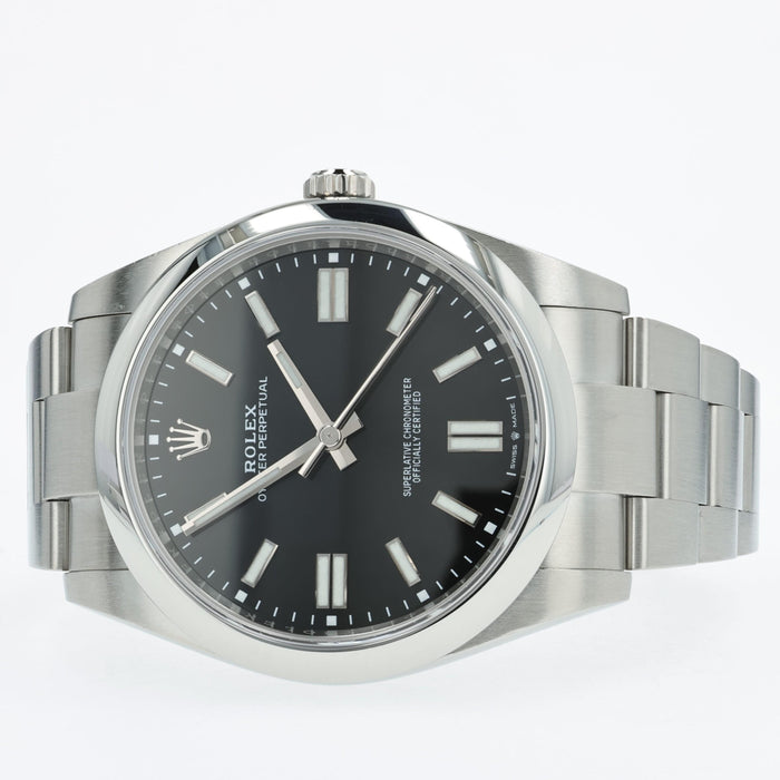 Rolex Oyster Perpetual 41 Black Stick Dial Automatic Stainless Steel 124300