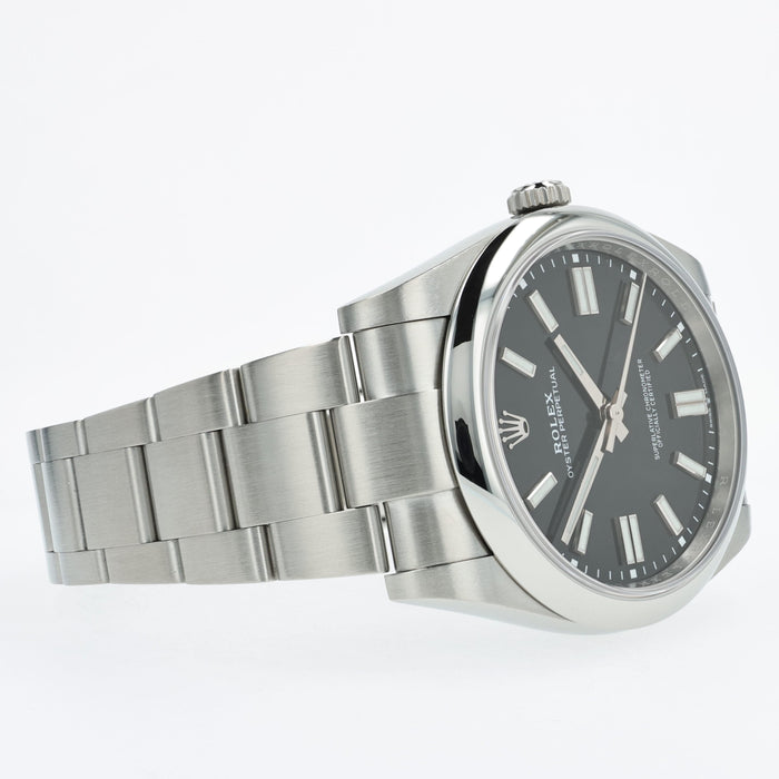 Rolex Oyster Perpetual 41 Black Stick Dial Automatic Stainless Steel 124300