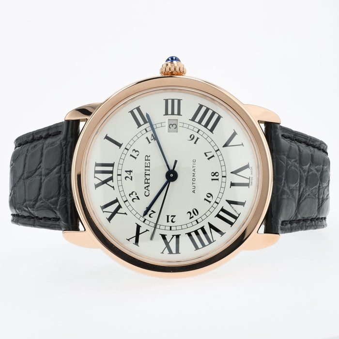 Cartier Ronde Solo 18K Rose Gold Silver Dial Automatic W6701009 3516