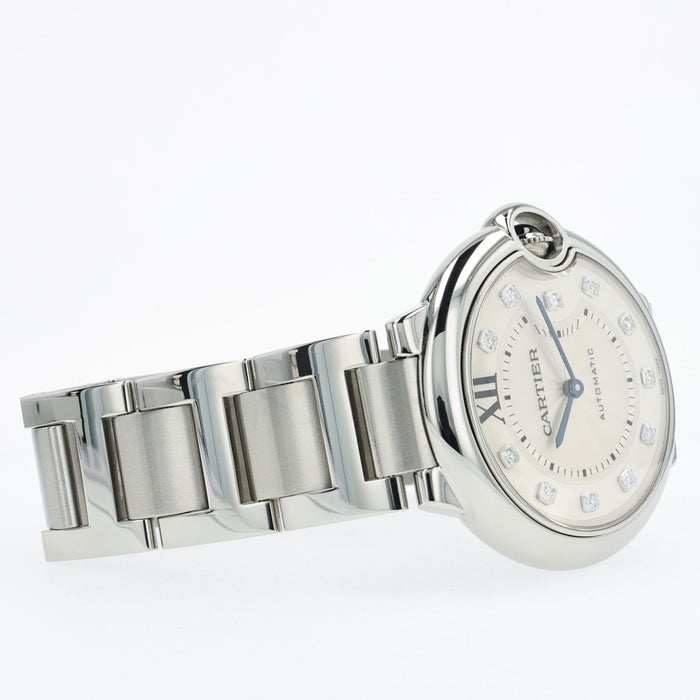 Cartier Ballon Bleu Automatic Diamond Silver Dial 36mm WE902075 3284