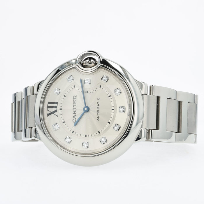 Cartier Ballon Bleu Automatic Diamond Silver Dial 36mm WE902075 3284