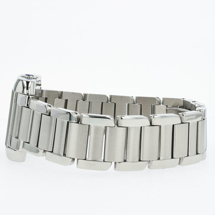 Cartier Tank Anglaise Small Stainless Steel Quartz Silver Dial W5310022 3485