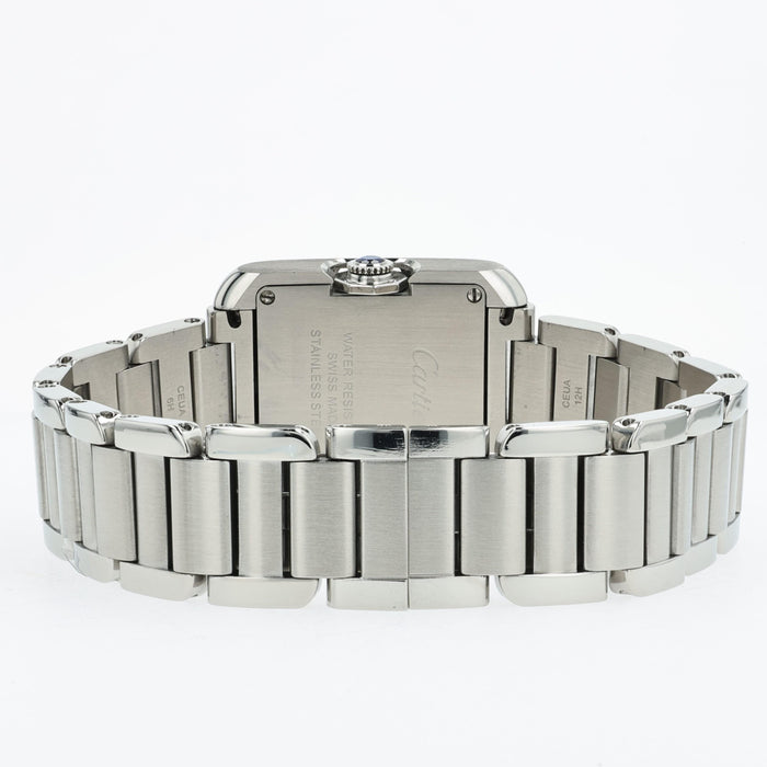 Cartier Tank Anglaise Small Stainless Steel Quartz Silver Dial W5310022 3485