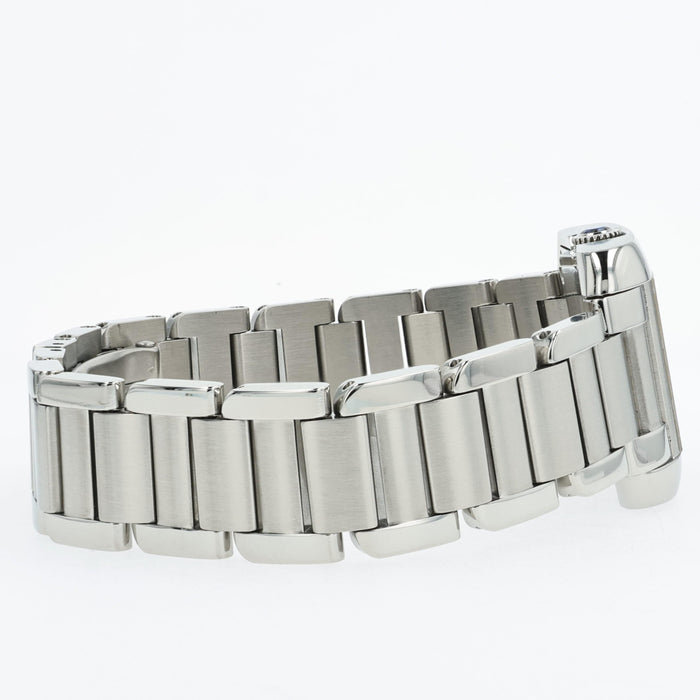 Cartier Tank Anglaise Small Stainless Steel Quartz Silver Dial W5310022 3485