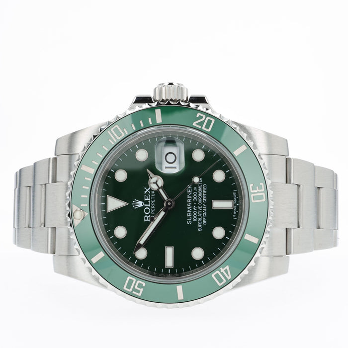 Rolex Submariner Date Green Dial Hulk Stainless Steel Ceramic Bezel 116610LV