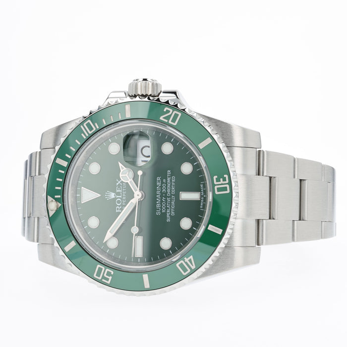 Rolex Submariner Date Green Dial Hulk Stainless Steel Ceramic Bezel 116610LV