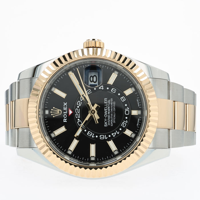 Rolex Sky-Dweller Black Dial 42MM 18kt Yellow Gold & Stainless Steel 326933